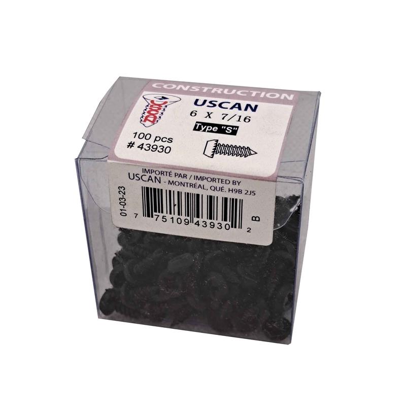 Vis  charpente mtallique de type "S" noire, #6 x 7/16" (100 units)