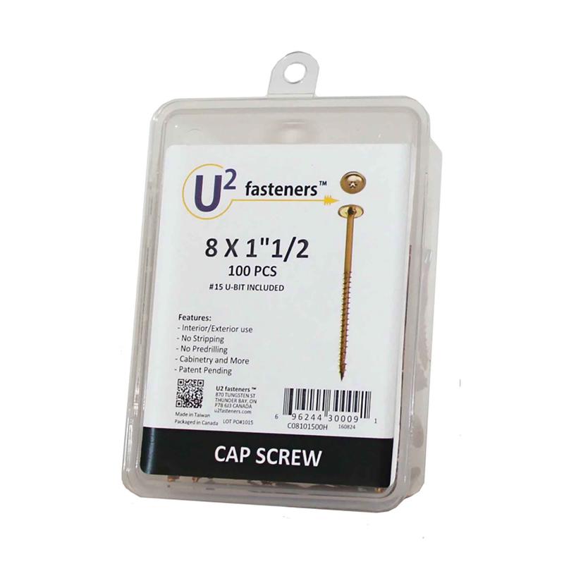 Vis d'bnisterie U2 Fasteners, #8 x 1-1/2" (100 units)