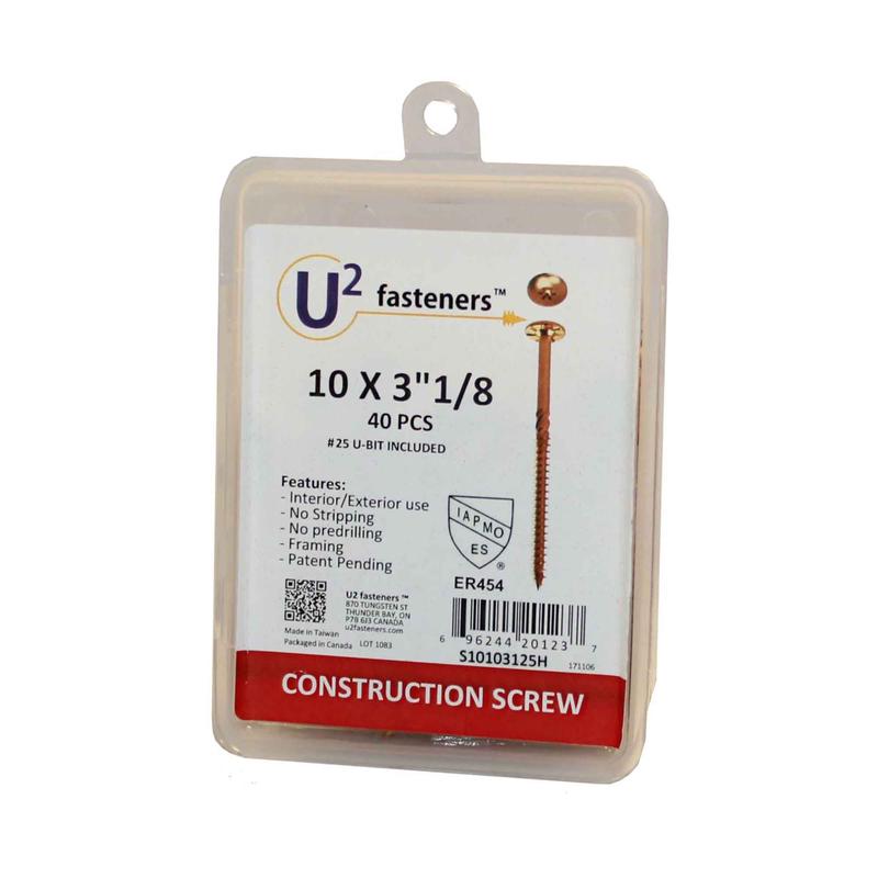 Vis de construction U2 Fasteners, #10 x 3-1/8" (40 units)
