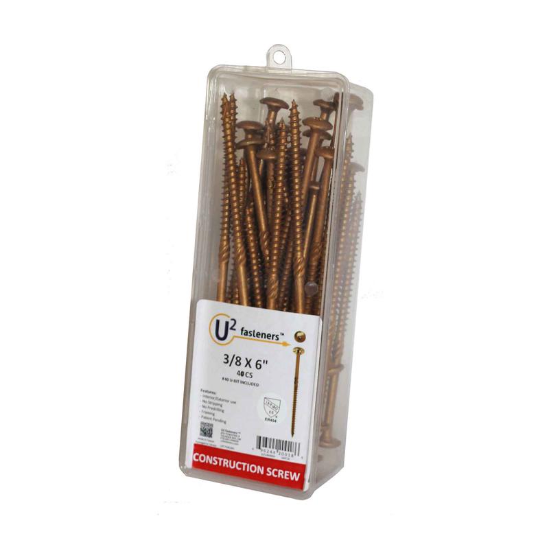 Vis de construction U2 Fasteners, 3/8" x 6" (40 units)