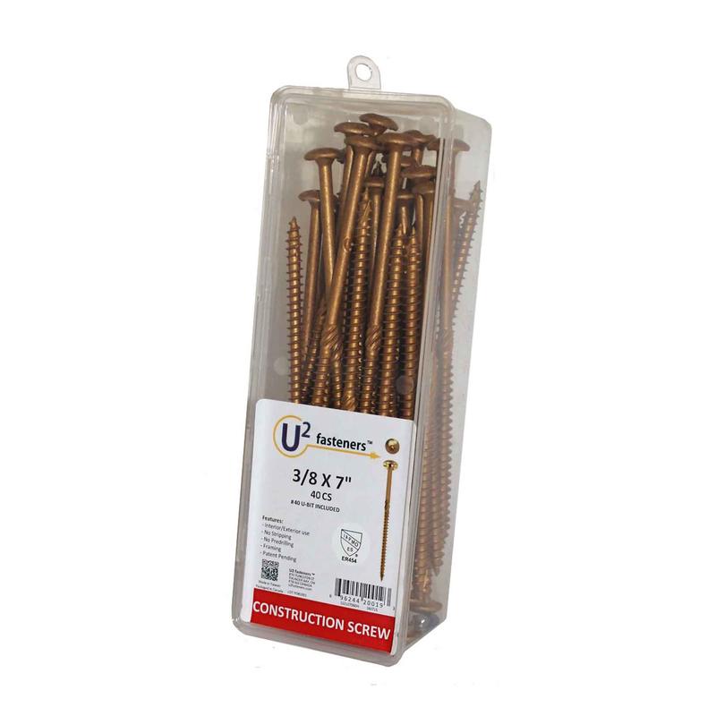 Vis de construction U2 Fasteners, 3/8" x 7" (40 units)