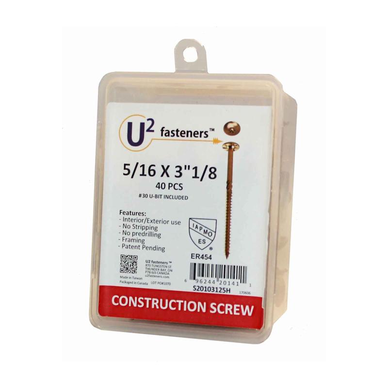 Vis de construction U2 Fasteners, 5/16" x 3-1/8" (40 units)