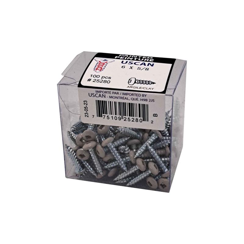 Vis pour soffite  tte de couleur argile, #6 x 5/8" (100 units)