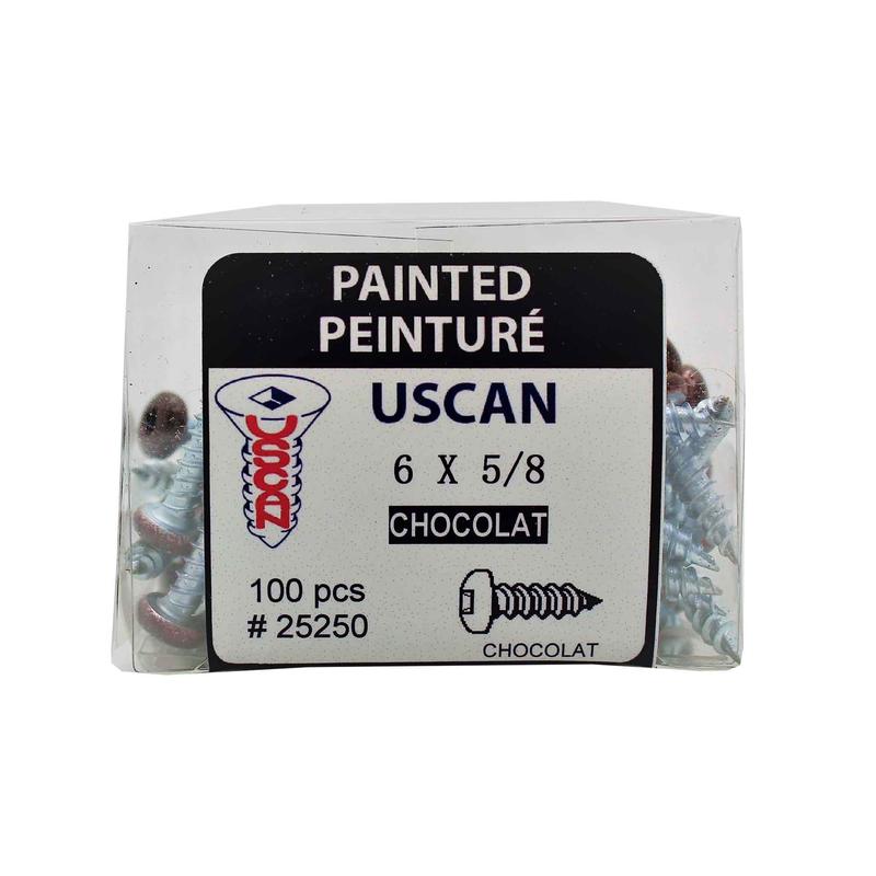 Vis pour soffite  tte de couleur chocolat, #6 x 5/8" (100 units)