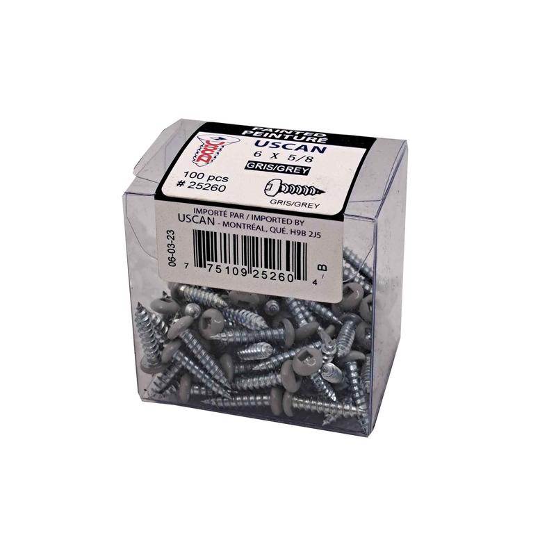 Vis pour soffite  tte de couleur grise, #6 x 5/8" (100 units)