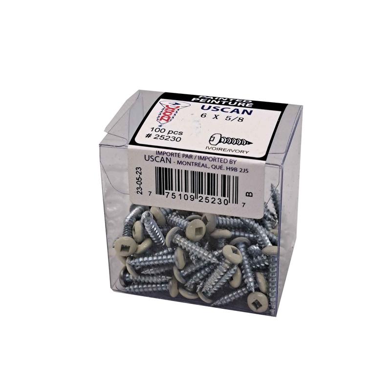 Vis pour soffite  tte de couleur ivoire, #6 x 5/8" (100 units)