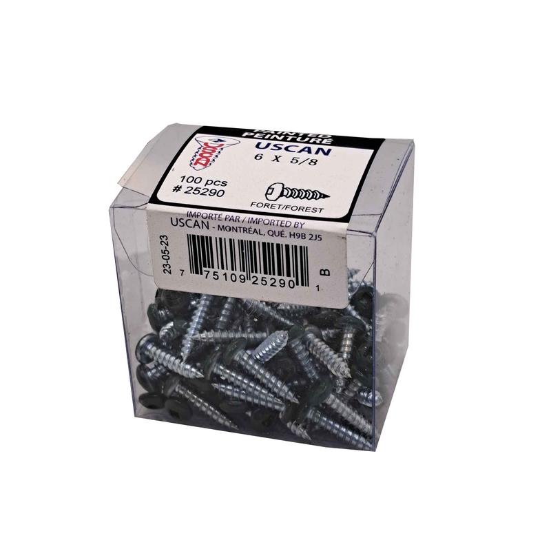 Vis pour soffite  tte de couleur vert fort, #6 x 5/8" (100 units)