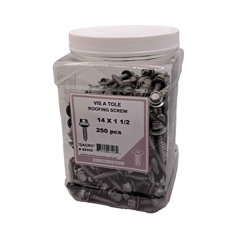 Vis  tle  tte hexagonale, #14 x 1-1/2" (pot de 250 units)