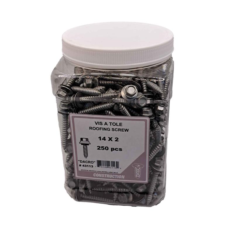 Vis  tle  tte hexagonale, #14 x 2" (pot de 250 units)