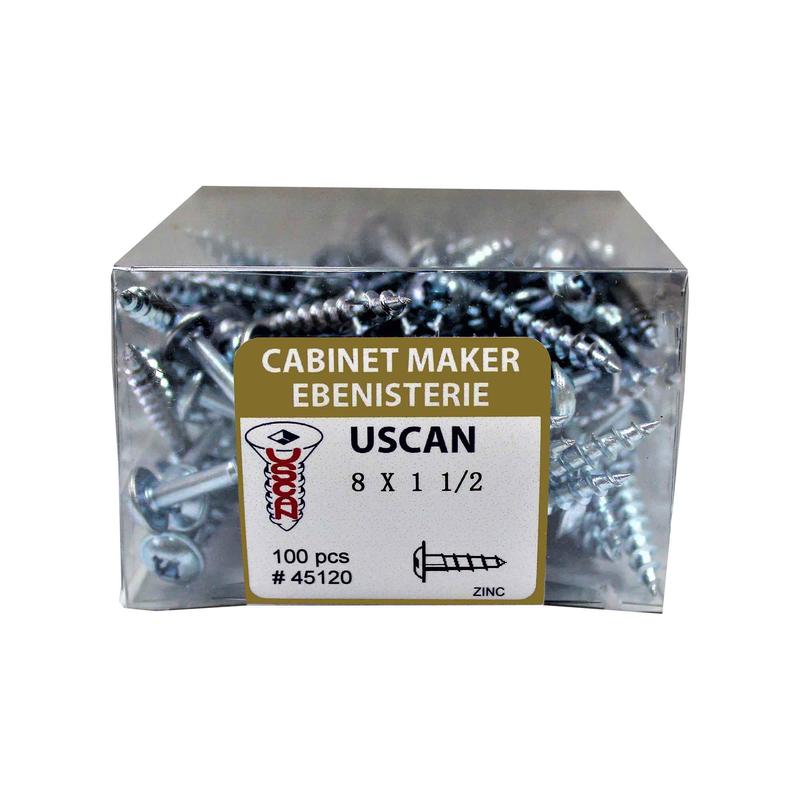 Vis  tte ronde avec rondelle intgre plaque zinc, #8 x 1-1/2" (100 units)