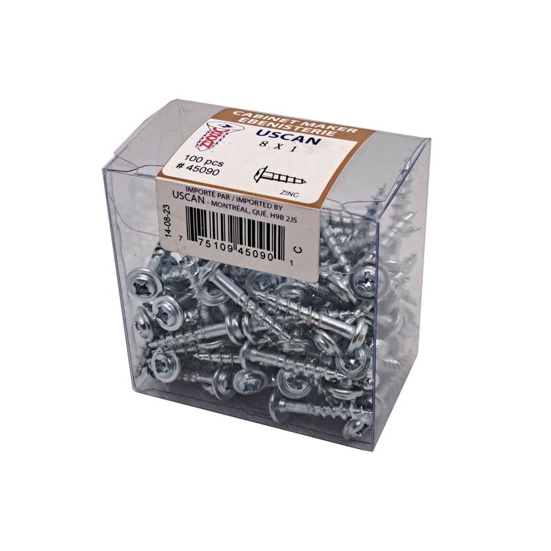 Vis  tte ronde avec rondelle intgre plaque zinc, #8 x 1" (100 units)