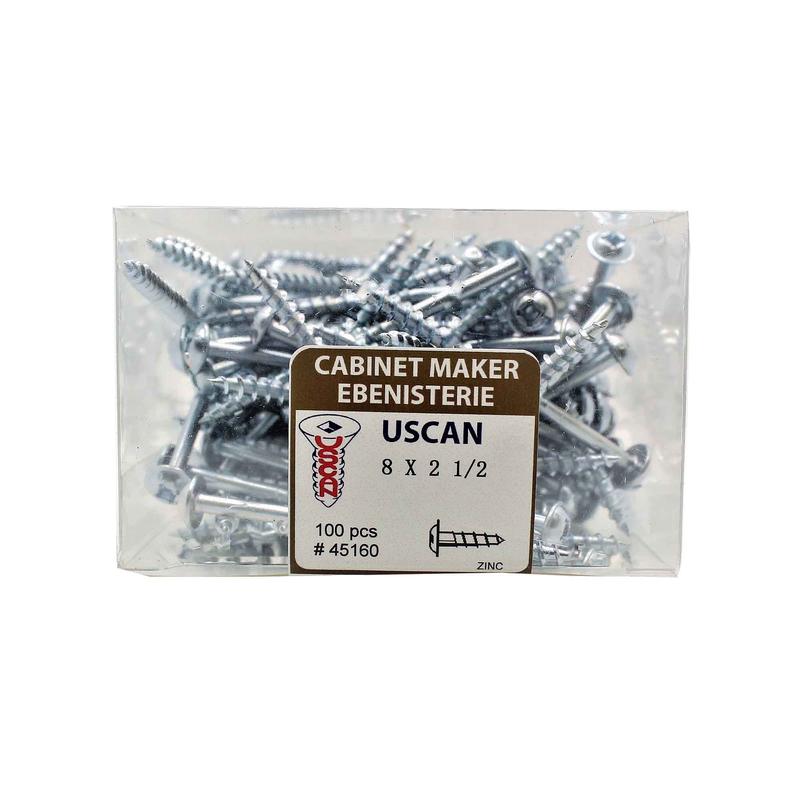 Vis  tte ronde avec rondelle intgre plaque zinc, #8 x 2-1/2" (100 units)