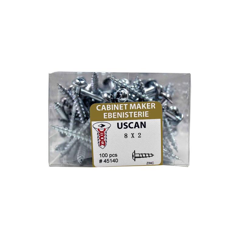 Vis  tte ronde avec rondelle intgre plaque zinc, #8 x 2" (100 units)