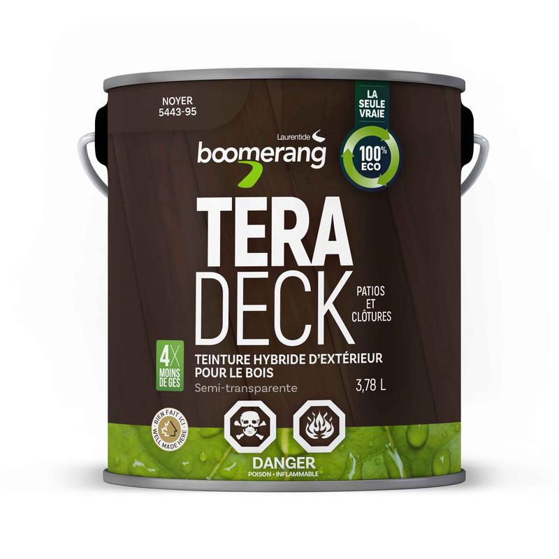 Teinture hybride dextrieur pour le bois Tera Deck semi-transparent noyer, 3,78L
