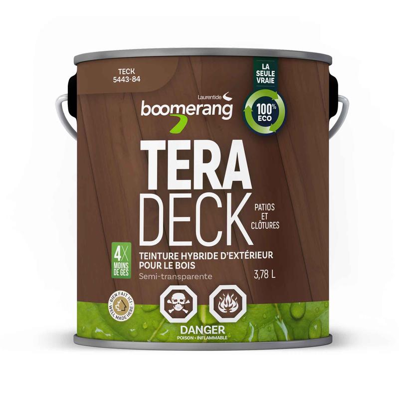 Teinture hybride dextrieur pour le bois Tera Deck semi-transparent teck, 3,78L
