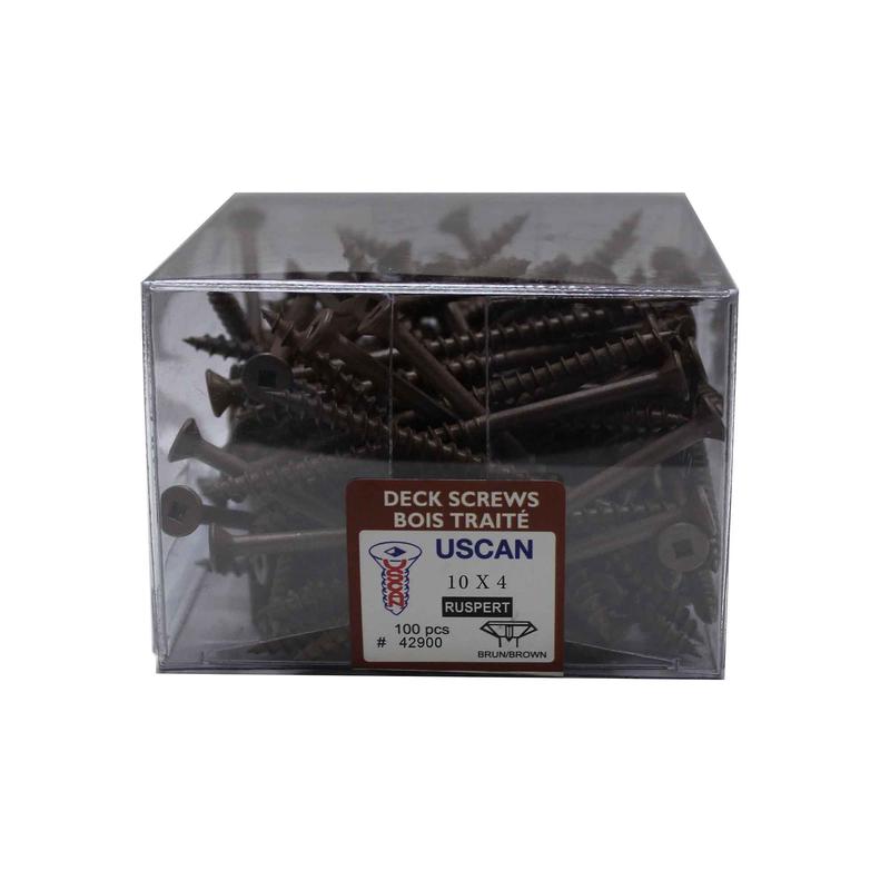 Vis  bois trait brune, #10 x 4" (100 units)