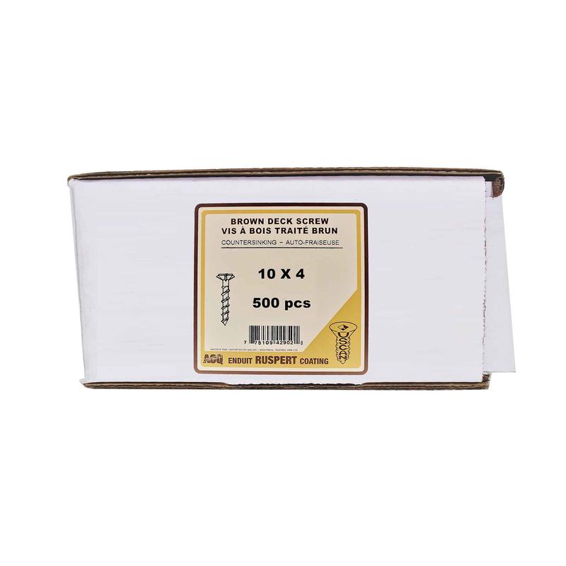 Vis  bois trait brune, #10 x 4" (500 units)