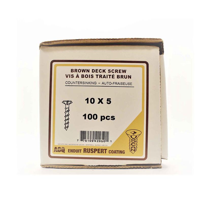 Vis  bois trait brune, #10 x 5" (100 units)