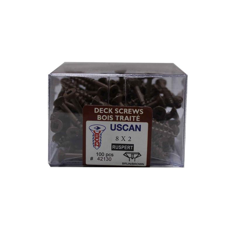 Vis  bois trait brune, #8 x 2" (100 units)