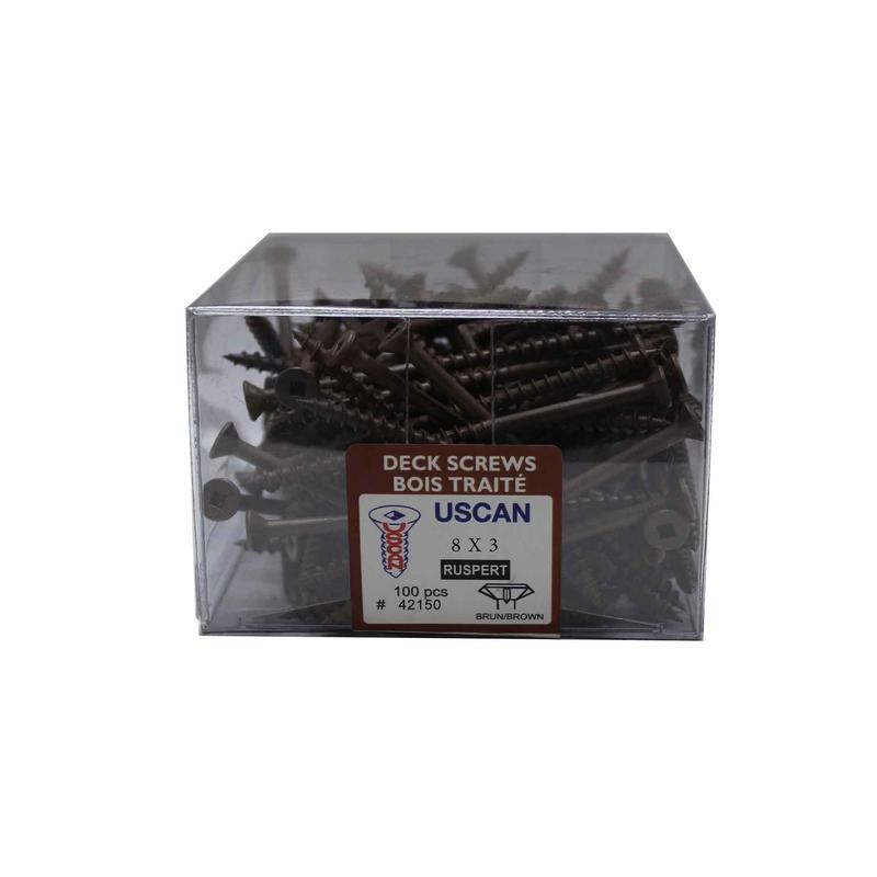 Vis  bois trait brune, #8 x 3" (100 units)