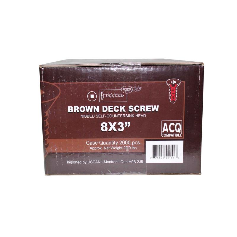 Vis  bois trait brune, #8 x 3" (2000 units)