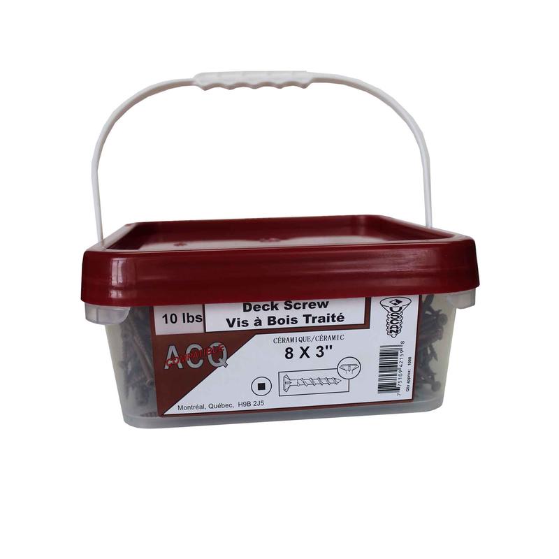 Vis  bois trait brune, #8 x 3" (chaudire de 10lb)