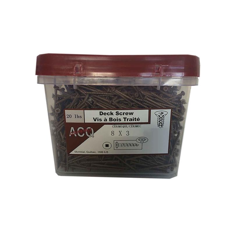 Vis  bois trait brune, #8 x 3" (chaudire de 20lb)