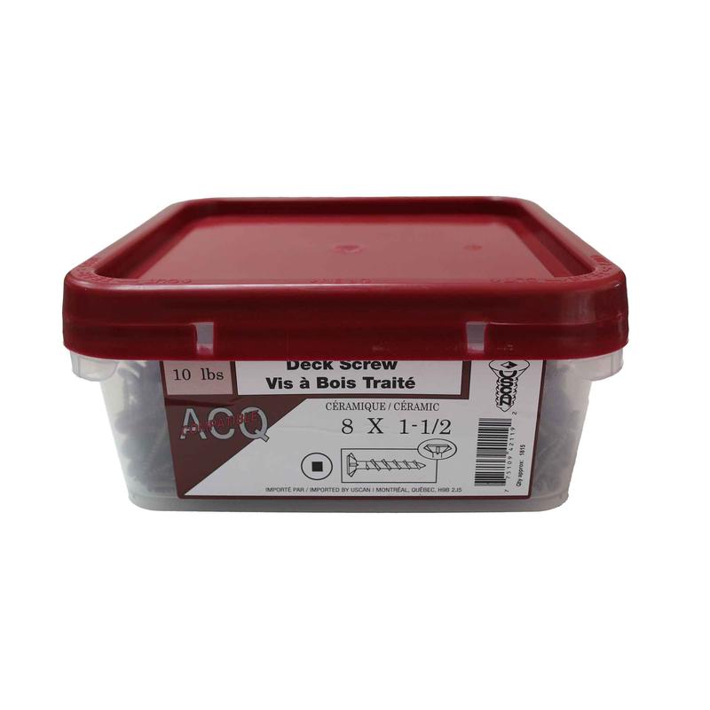 Vis  bois trait brune, #8x1-1/2 (chaudire de 10lb)