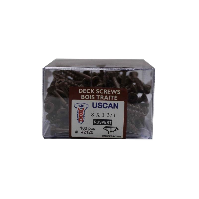 Vis  bois trait brune, #8x1-3/4" (100 units)