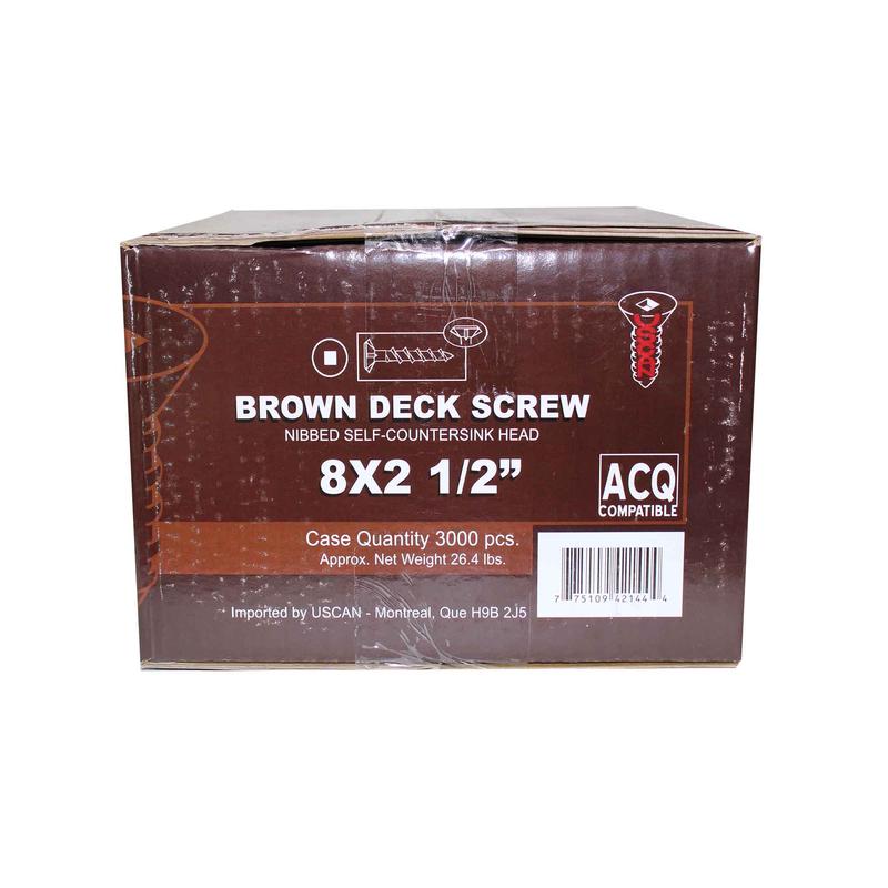 Vis  bois trait brune, #8x2-1/2" (3000 units)