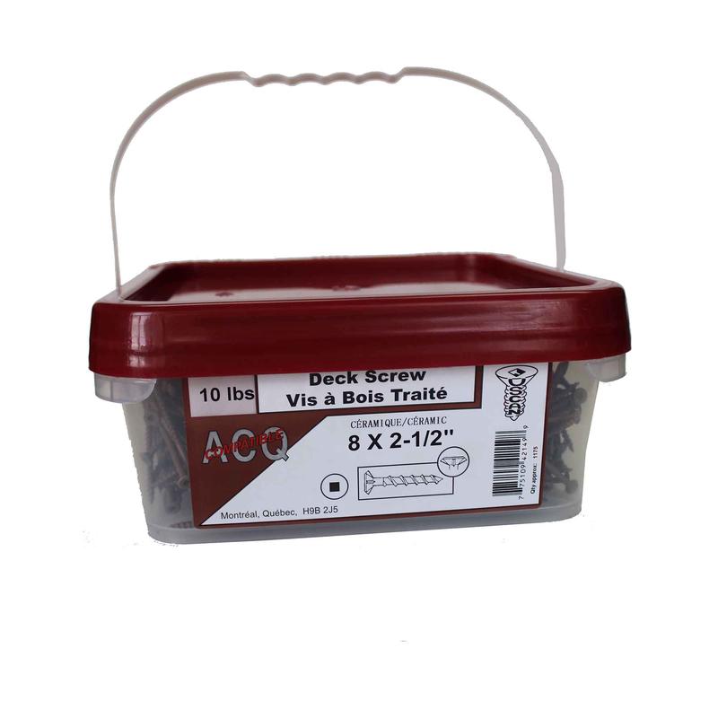 Vis  bois trait brune, #8x2-1/2" (chaudire de 10lb)