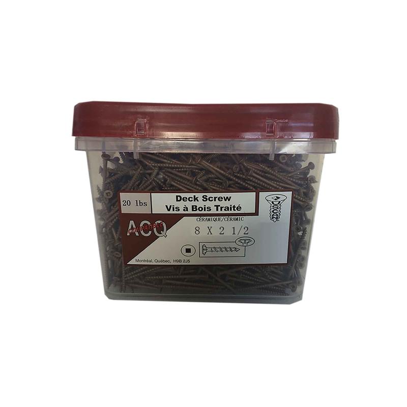 Vis  bois trait brune, #8x2-1/2" (chaudire de 20lb)