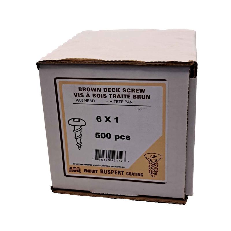 Vis  bois trait brune  tte ronde, #6 x 1" (500 units)