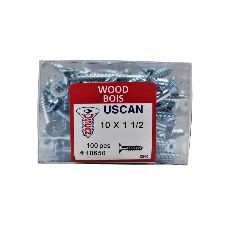 Vis  bois  tte plate plaque zinc, #10x1-1/2" (100 units)