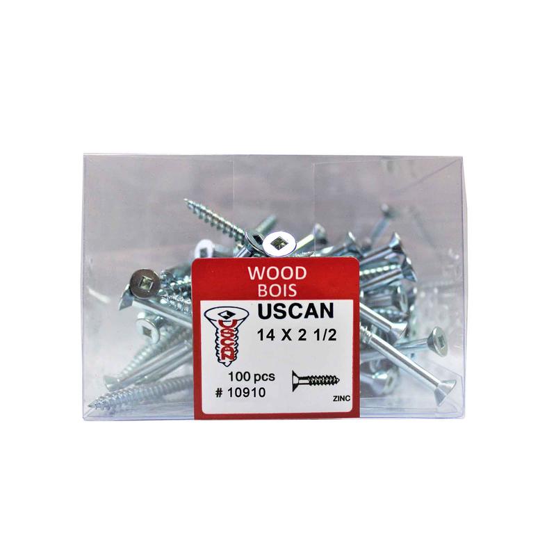 Vis  bois  tte plate plaque zinc, #14x2-1/2" (100 units)