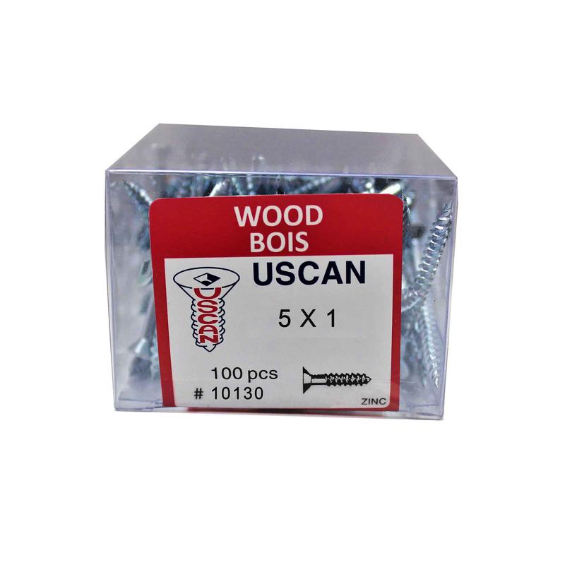 Vis  bois  tte plate plaque zinc, #5 x 1" (100 units)