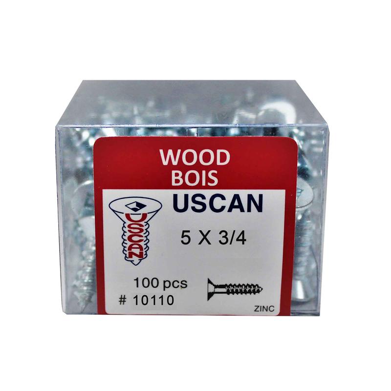 Vis  bois  tte plate plaque zinc, #5x 3/4" (100 units)