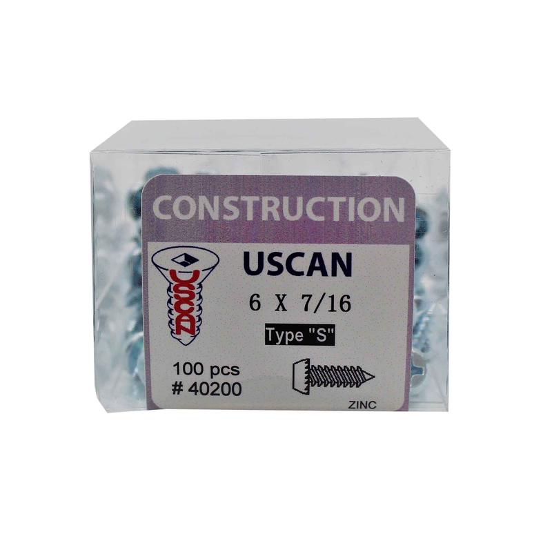 Vis  charpente mtallique de type "S" plaque zinc, #6x 7/16" (100 units)