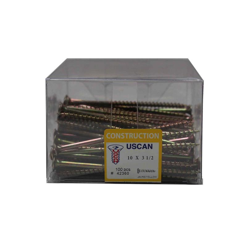 Vis  multi-usage plaque zinc jaune, #10x3-1/2" (100 units)