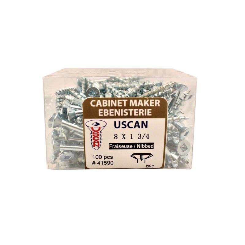 Vis  particule auto-fraiseuse plaque zinc, #8 x 1-3/4" (100 units)
