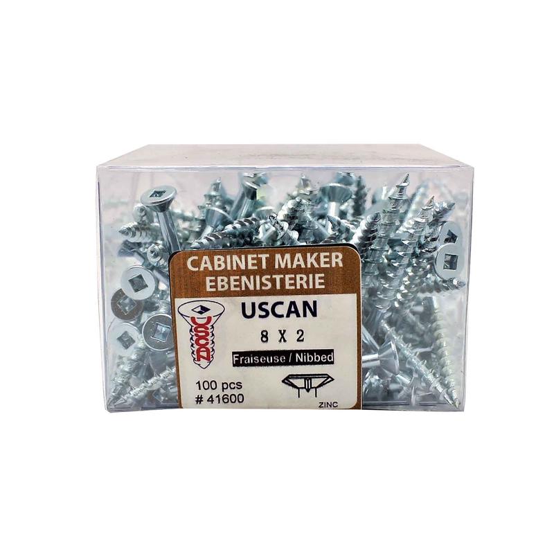 Vis  particule auto-fraiseuse plaque zinc, #8 x 2" (100 units)