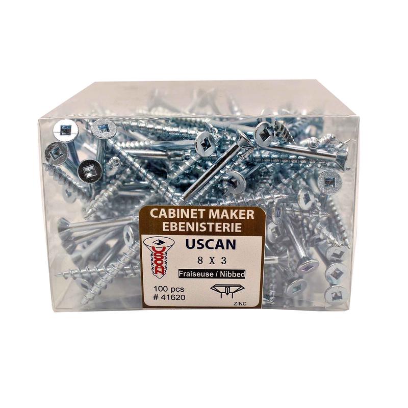 Vis  particule auto-fraiseuse plaque zinc, #8 x 3" (100 units)