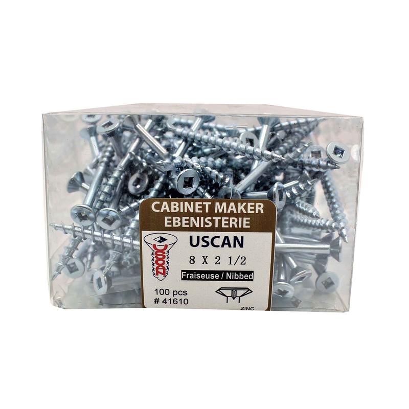 Vis  particule auto-fraiseuse plaque zinc, #8x2-1/2" (100 units)