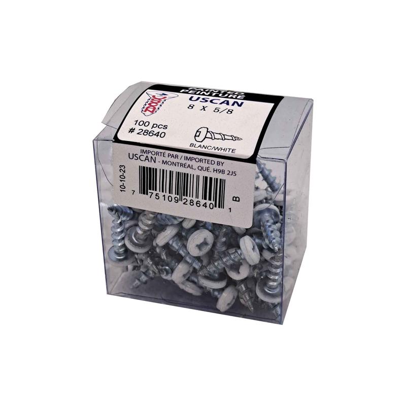 Vis  particule  tte ronde blanche, #8x 5/8" (100 units)