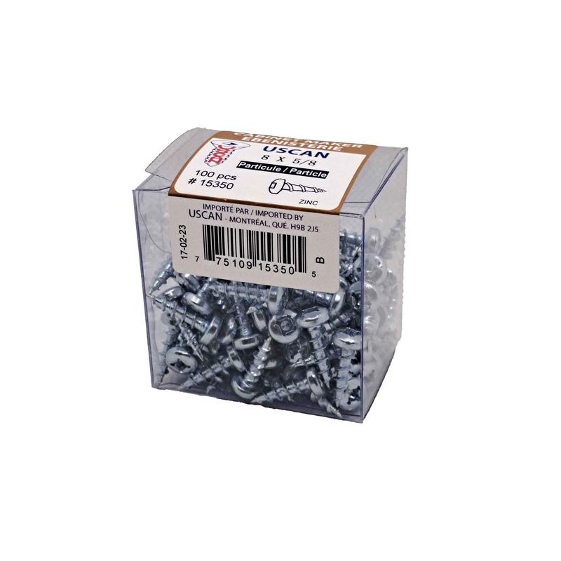 Vis  particule  tte ronde plaque zinc, #8x 5/8" (100 units)