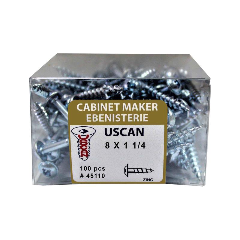 Vis  tte ronde avec rondelle intgre plaque zinc, #8x1-1/4" (100 units)