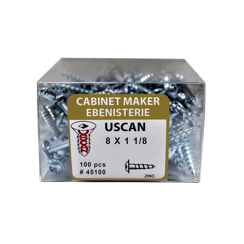 Vis  tte ronde avec rondelle intgre plaque zinc, #8x1-1/8" (100 units)