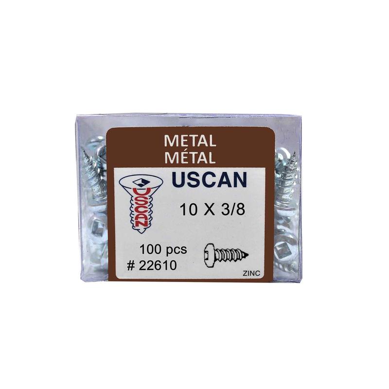 Vis  tte ronde plaque zinc pour mtal, #10x 3/8" (100 units)