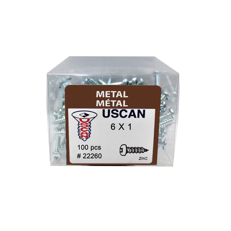 Vis  tte ronde plaque zinc pour mtal, #6 x 1" (100 units)