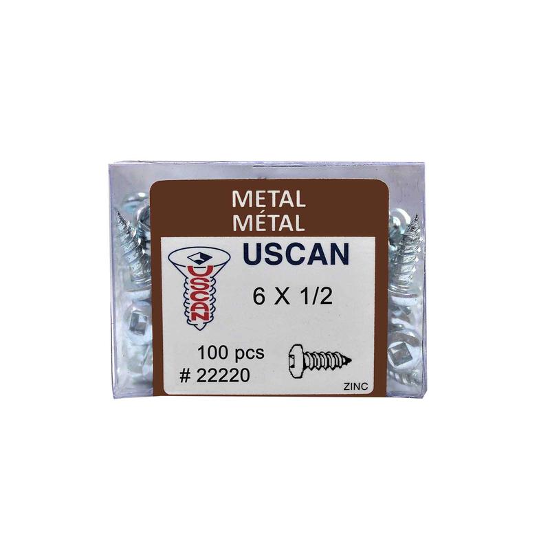 Vis  tte ronde plaque zinc pour mtal, #6x 1/2" (100 units)